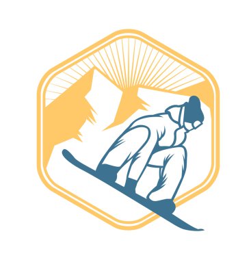 Ski resort logo emblems, labels badges vector elements