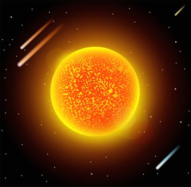 Sun star planet 3d vector illustration