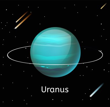 Uranus planet 3d vector illustration