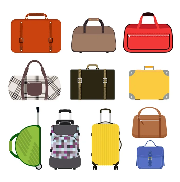 Travel bag vector illustration icons collection — Stok Vektör