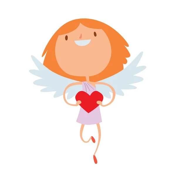 Valentine Day cupid angels cartoon style vector illustration — Stock Vector