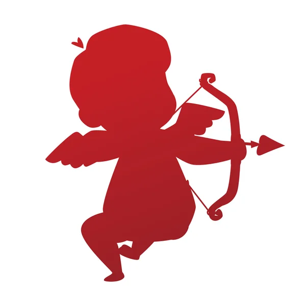 San Valentino cupido angelo cartone animato stile vettoriale illustrazione — Vettoriale Stock