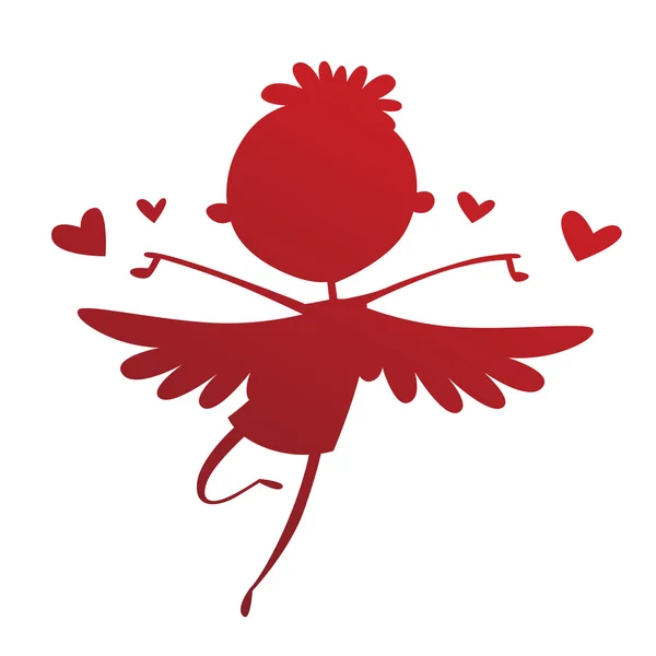 Dia dos Namorados cupido anjo desenho animado estilo vetor ilustração —  Vetores de Stock