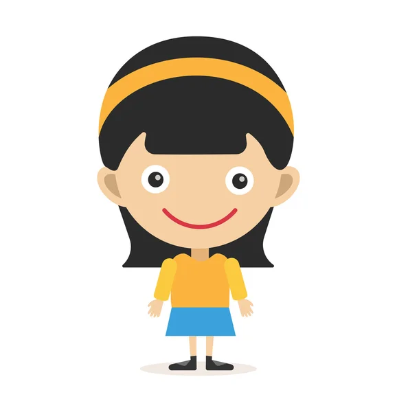 Cute little girl cute vector illustration — 스톡 벡터