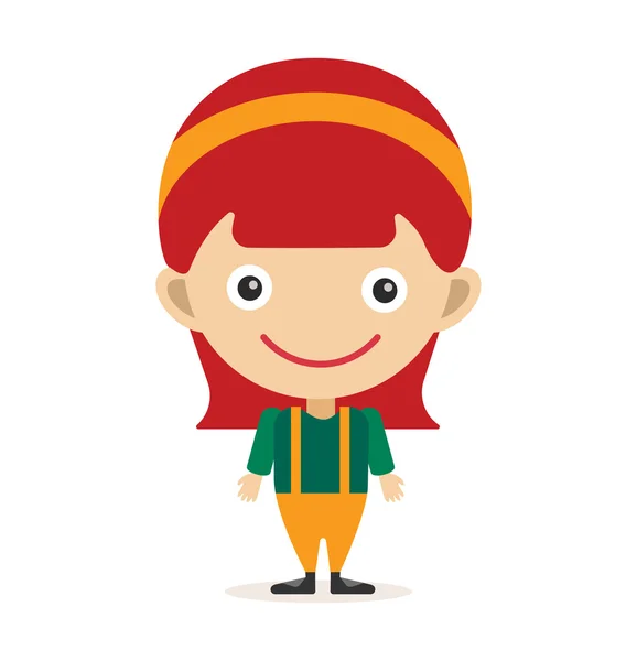 Cute little girl cute vector illustration — 스톡 벡터