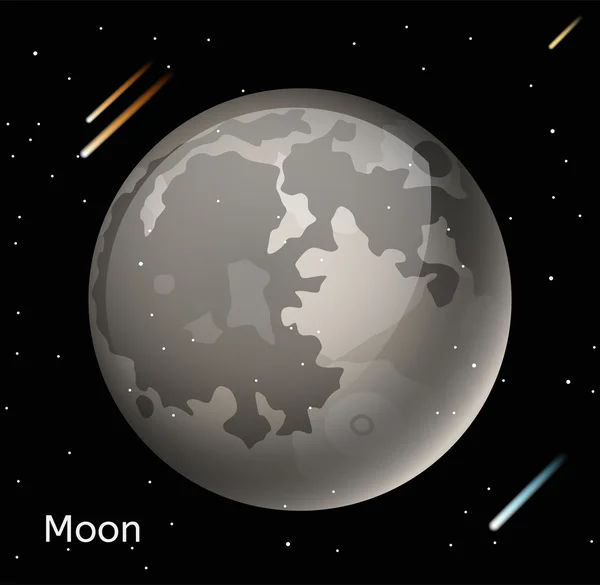 Moon planet 3d vector illustration — 图库矢量图片