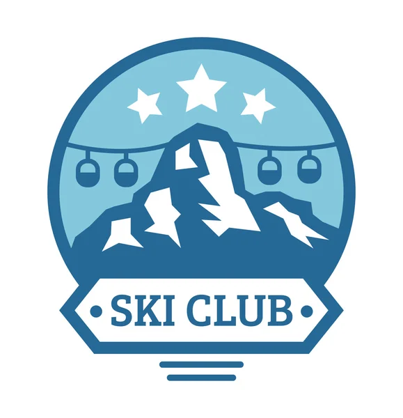 Ski resort logo emblems, labels badges vector elements — Stok Vektör