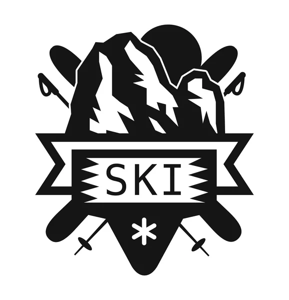 Ski resort logo emblems, labels badges vector elements — Stockvector