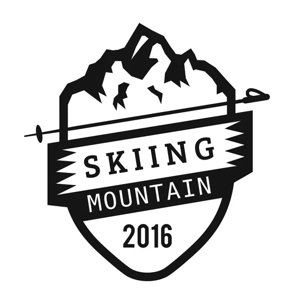 Ski resort logo emblems, labels badges vector elements — Stok Vektör