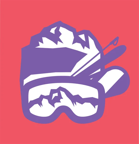 Ski resort logo emblems, labels badges vector elements — 스톡 벡터