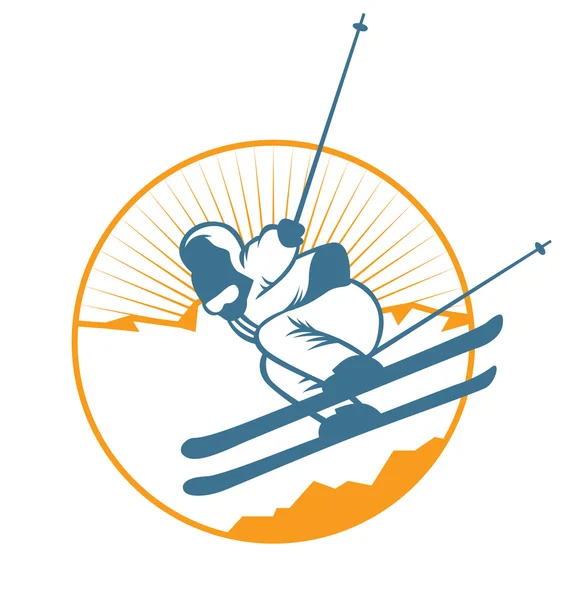 Ski resort logo emblems, labels badges vector elements — Stock vektor
