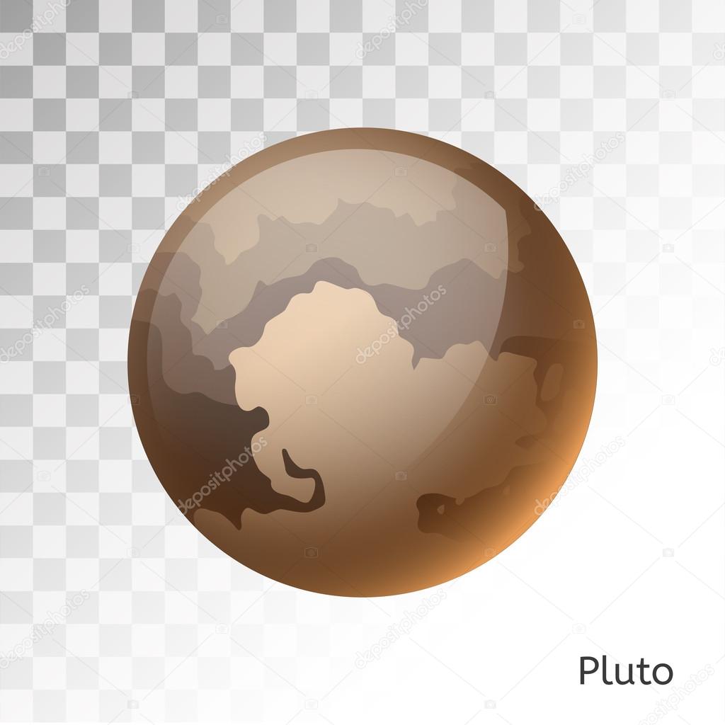 Pluto planet 3d vector illustration
