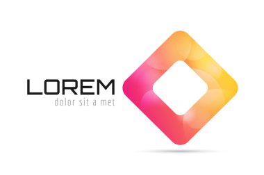 Kare simgesi Soyut logo şablonu