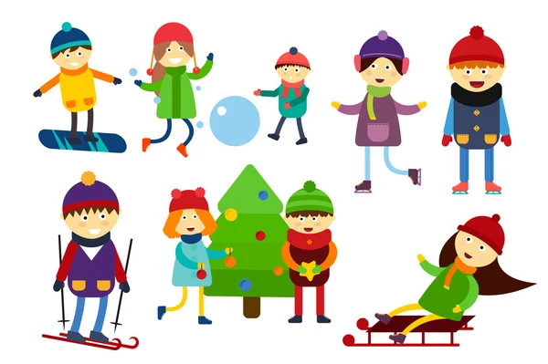 Kerstmis kinderen spelen van de winter — Stockfoto