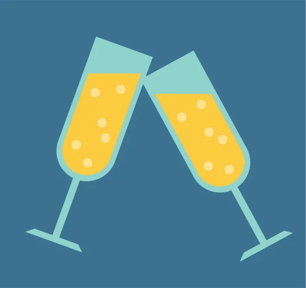 Verre à champagne illustration vectorielle — Image vectorielle