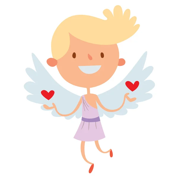 Valentine Day amorek anioły styl wektor ilustracja kreskówka — Wektor stockowy