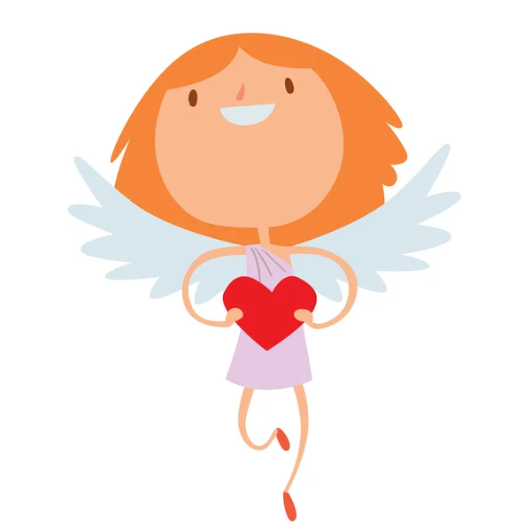 Valentine Day cupid angels cartoon style vector illustration — Stock Vector