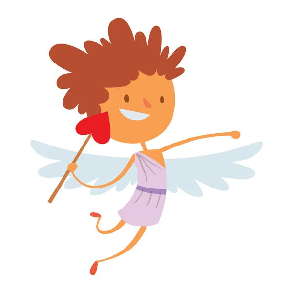 Día de San Valentín ángeles Cupido ilustración vectorial estilo de dibujos animados — Vector de stock