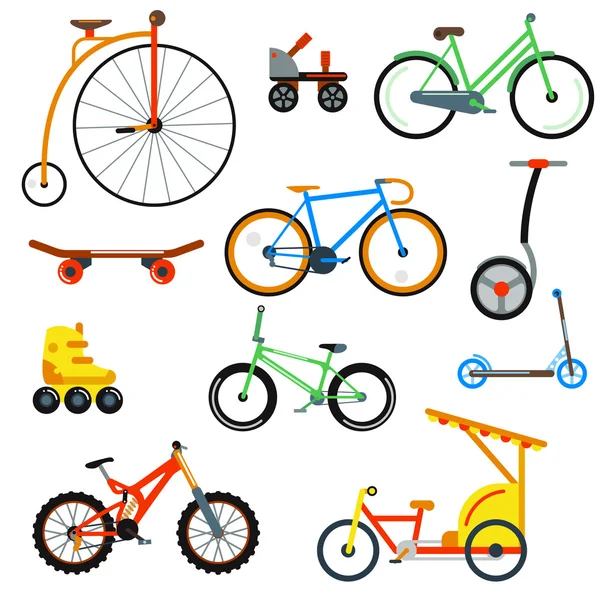 Bicyclette style plat isolé sur fond blanc illustration vectorielle — Image vectorielle