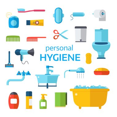 Hygiene icons vector set isolated on white background