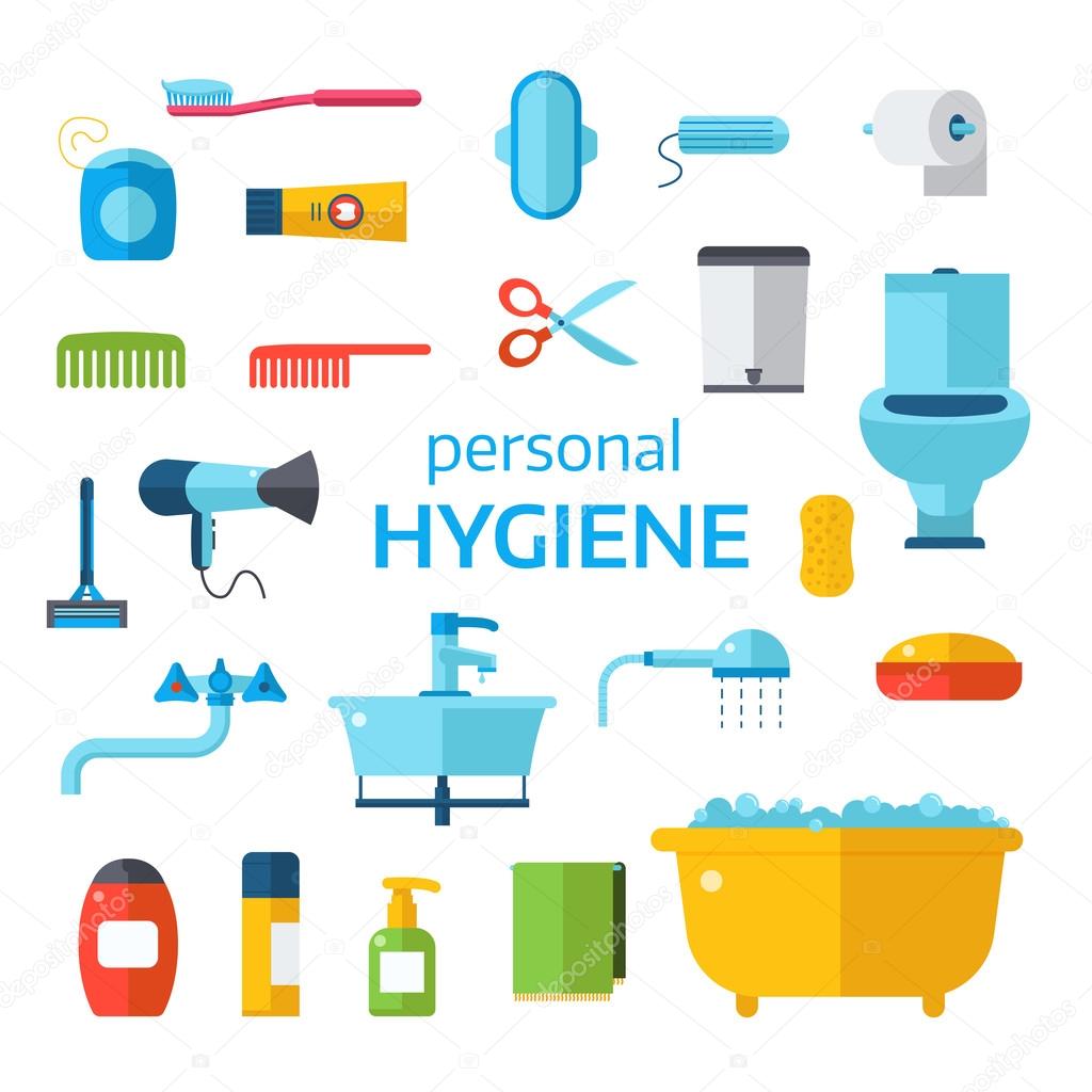 Hygiene icons vector set isolated on white background