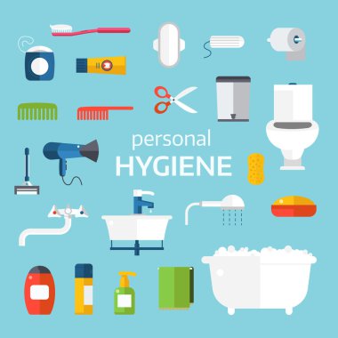 Hygiene icons vector set isolated on white background