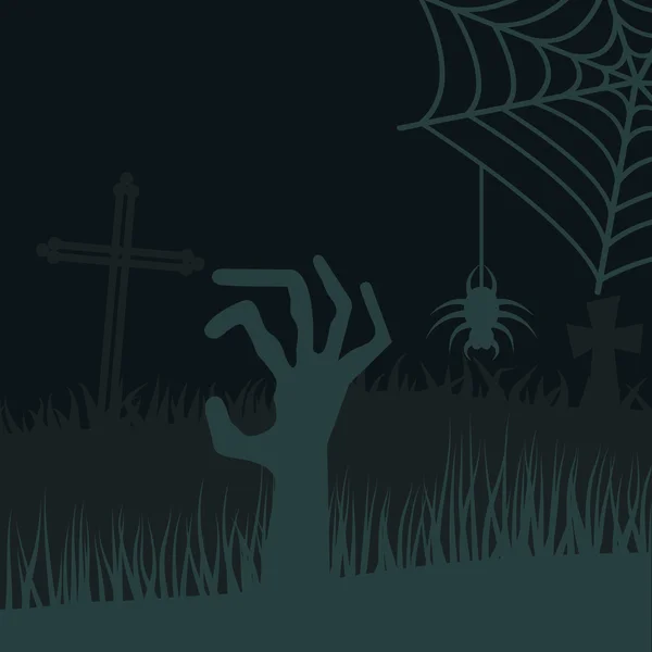 Zombies night vector background — Stockvector