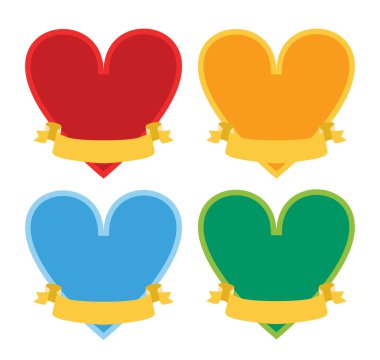 Valentines heart greeting card element design