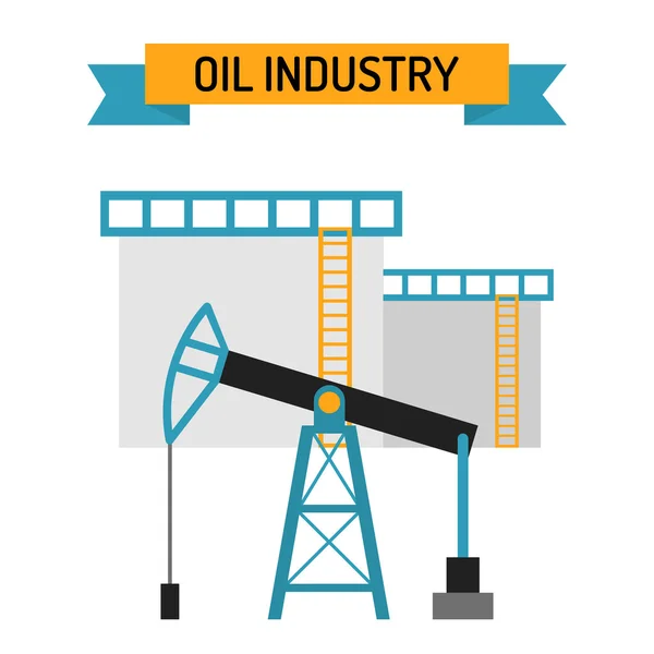 Industria petrolera estilo plano vector símbolos — Archivo Imágenes Vectoriales