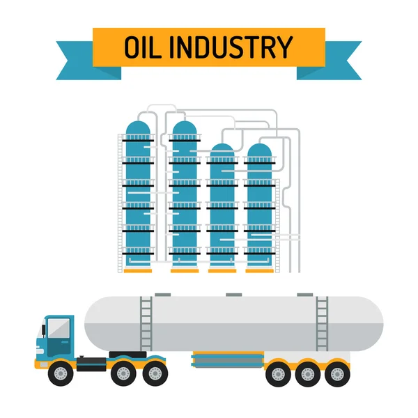 Oil industry flat style vector symbols — ストックベクタ