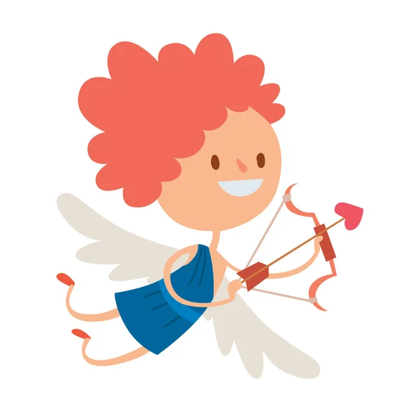バレンタイン キューピッド天使漫画スタイルのベクトル図 — ストックベクタ