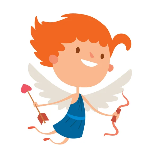 San Valentino cupido angeli cartone animato stile vettoriale illustrazione — Vettoriale Stock