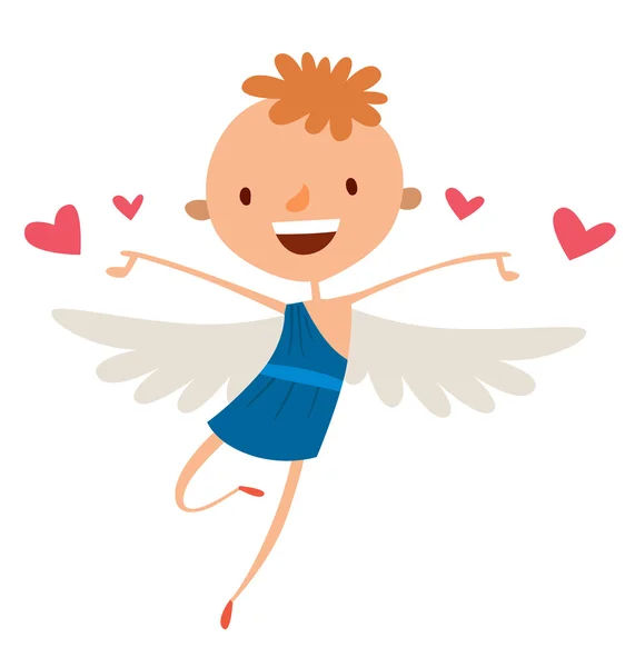バレンタイン キューピッド天使漫画スタイルのベクトル図 — ストックベクタ
