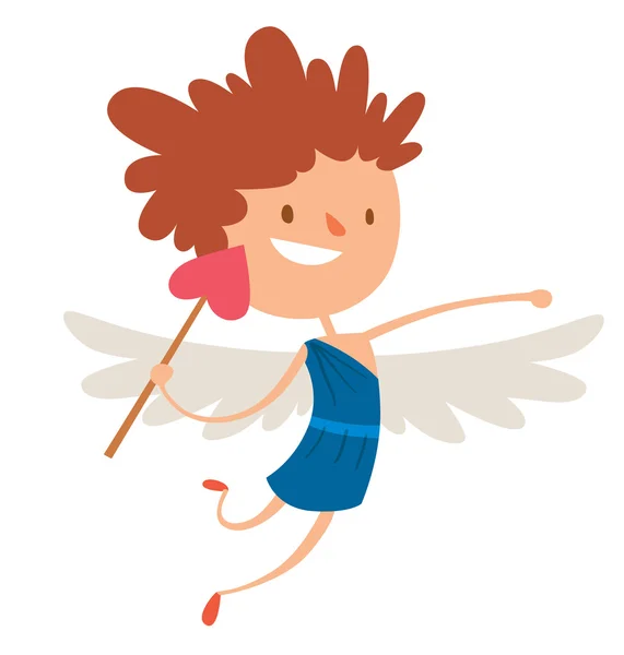 Valentine Day cupid angels cartoon style vector illustration — Stock Vector