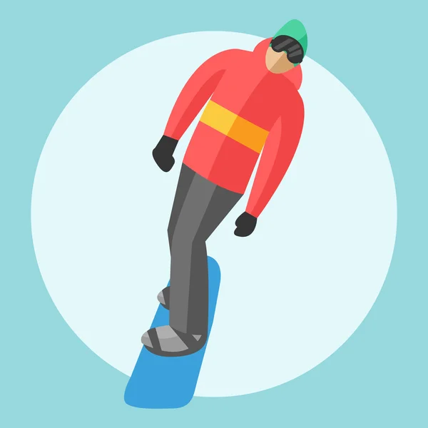 Сноубордист сидит в лыжной гондоле и лифтах. Фон горнолыжного курорта — стоковый вектор