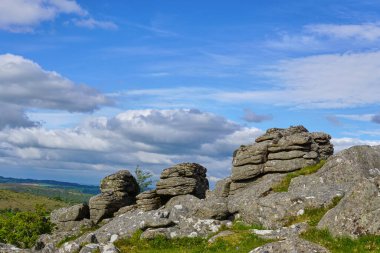 Dartmoor Ulusal Parkı 'nda Tound Tor. Devon, İngiltere, İngiltere
