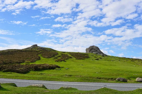 Haytor Rocks Πιο Διάσημο Ορόσημο Του Ντάρτμουρ Είναι Ένας Γρανίτης — Φωτογραφία Αρχείου