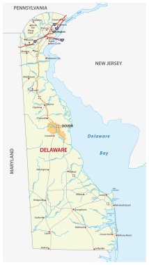 delaware yol haritası bayrak ile