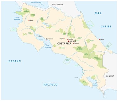Milli Parklar Kosta Rika Haritası