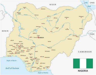 Nijerya harita bayrak ile