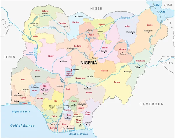 Nigeria administrative map Royalty Free Stock Illustrations