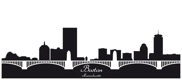Boston schwarz-weiße Silhouette — Stockvektor
