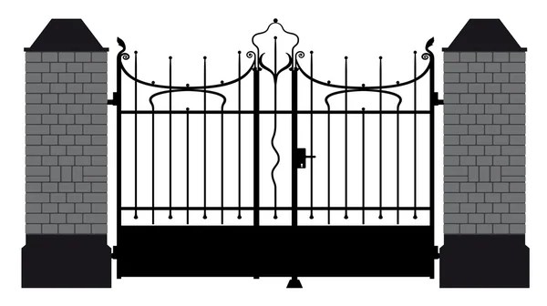Ilustração de um portão de ferro forjado — Vetor de Stock