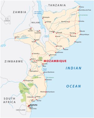 Mozambik vektör yol haritası