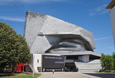 Paris, Fransa-Ağustos 7, 2016: Philharmonie Parc de la Villette Paris de
