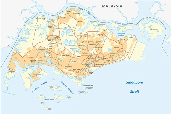 Hoja de ruta de Singapur — Archivo Imágenes Vectoriales
