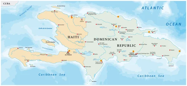 Mapa karaibskiej wyspie Haiti — Wektor stockowy