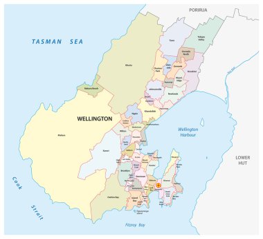 Yönetim yeni Zealands başkenti Wellington Haritası