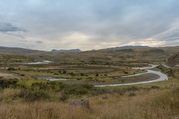 Paisagem Verde Rio Perto Puerto Natales Patagônia Chile — Fotografia de Stock