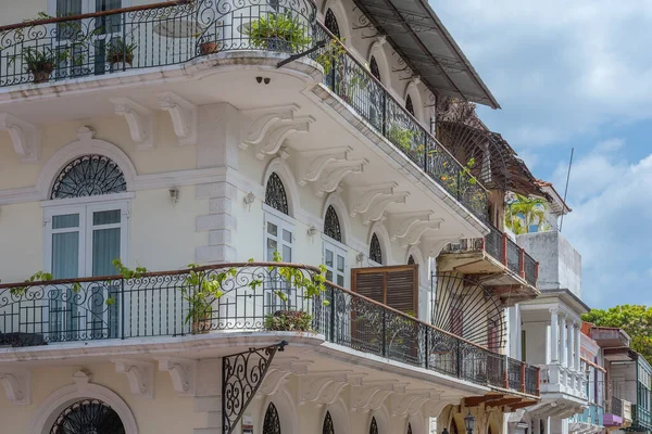 Ciudad Panamá Panamá Marzo 2019 Hermosas Fachadas Edificios Casco Antiguo — Foto de Stock